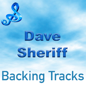 A graphic with a musical note, the text "Dave Sheriff Backing Tracks" and a blue sky with clouds background.